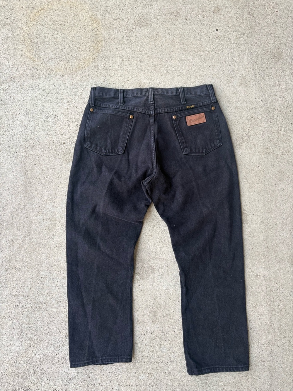 Vintage 80s Wrangler Black Denim Jeans Made in Canada Scoville Zip Altered 33x25